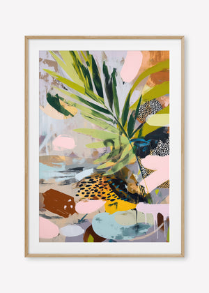 Going Sideways (Portrait) - Print Framed with Border Oak - SubTropic Art