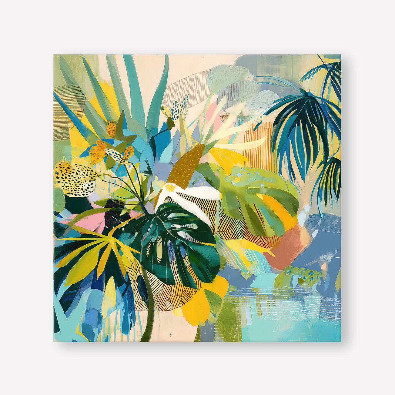 Jungle Reverie (Square) - Canvas Stretched No frame - SubTropic Art