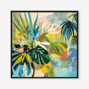 Jungle Reverie (Square) - Print Framed Black - SubTropic Art
