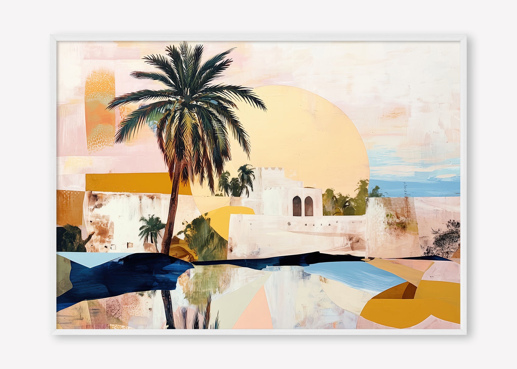 Morning Oasis (Landscape) - Print Framed White - SubTropic Art