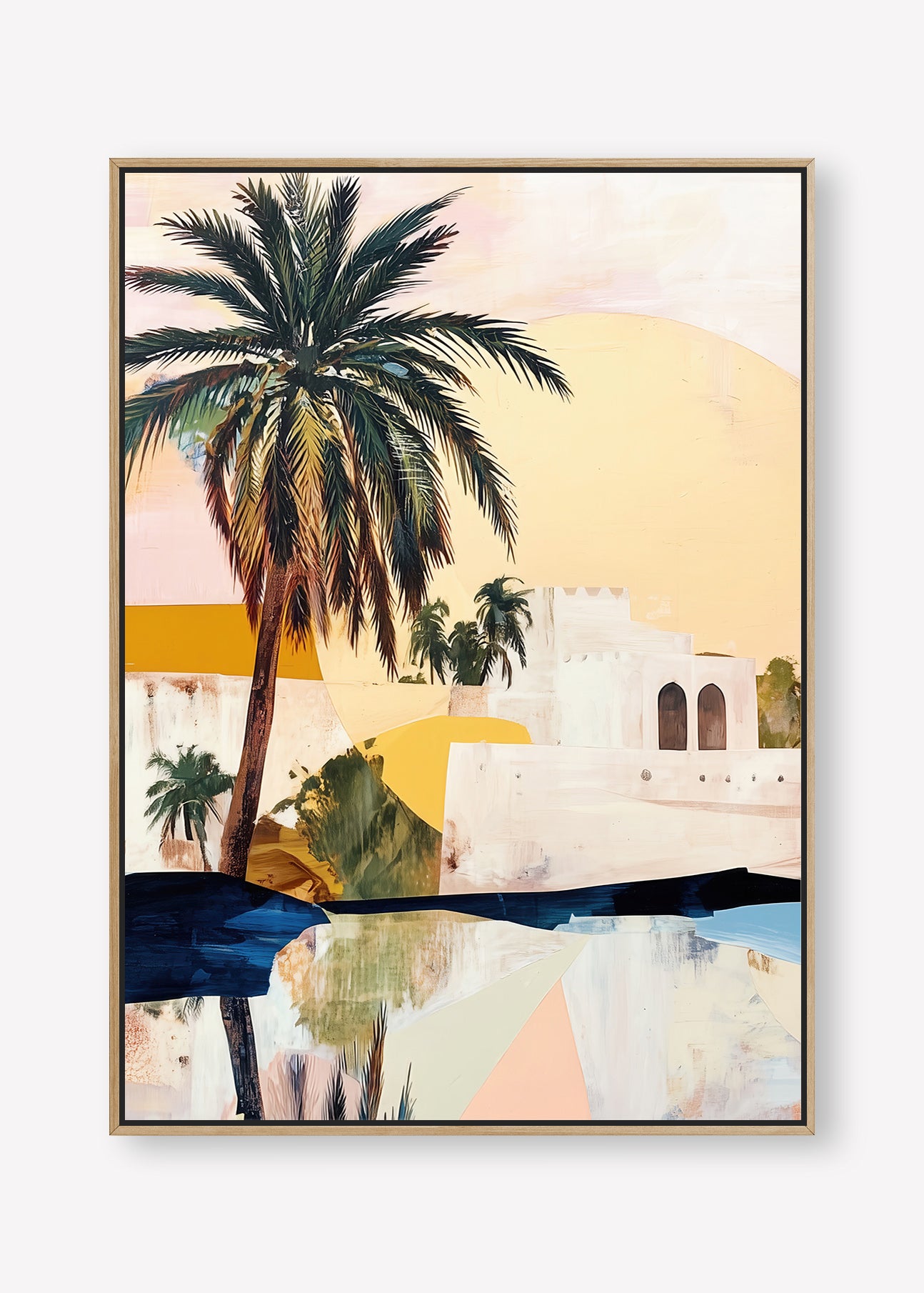 Morning Oasis (Portrait) - Canvas Box Framed Oak - SubTropic Art