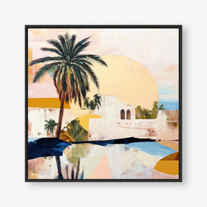 Morning Oasis (Square) - Canvas Box Framed Black - SubTropic Art