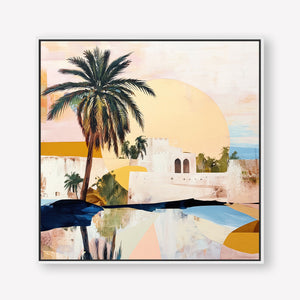 Morning Oasis (Square) - Canvas Box Framed White - SubTropic Art