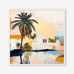 Morning Oasis (Square) - Print Framed White - SubTropic Art