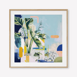 Paradise in Focus (Square) - Print Framed with Border Oak - SubTropic Art