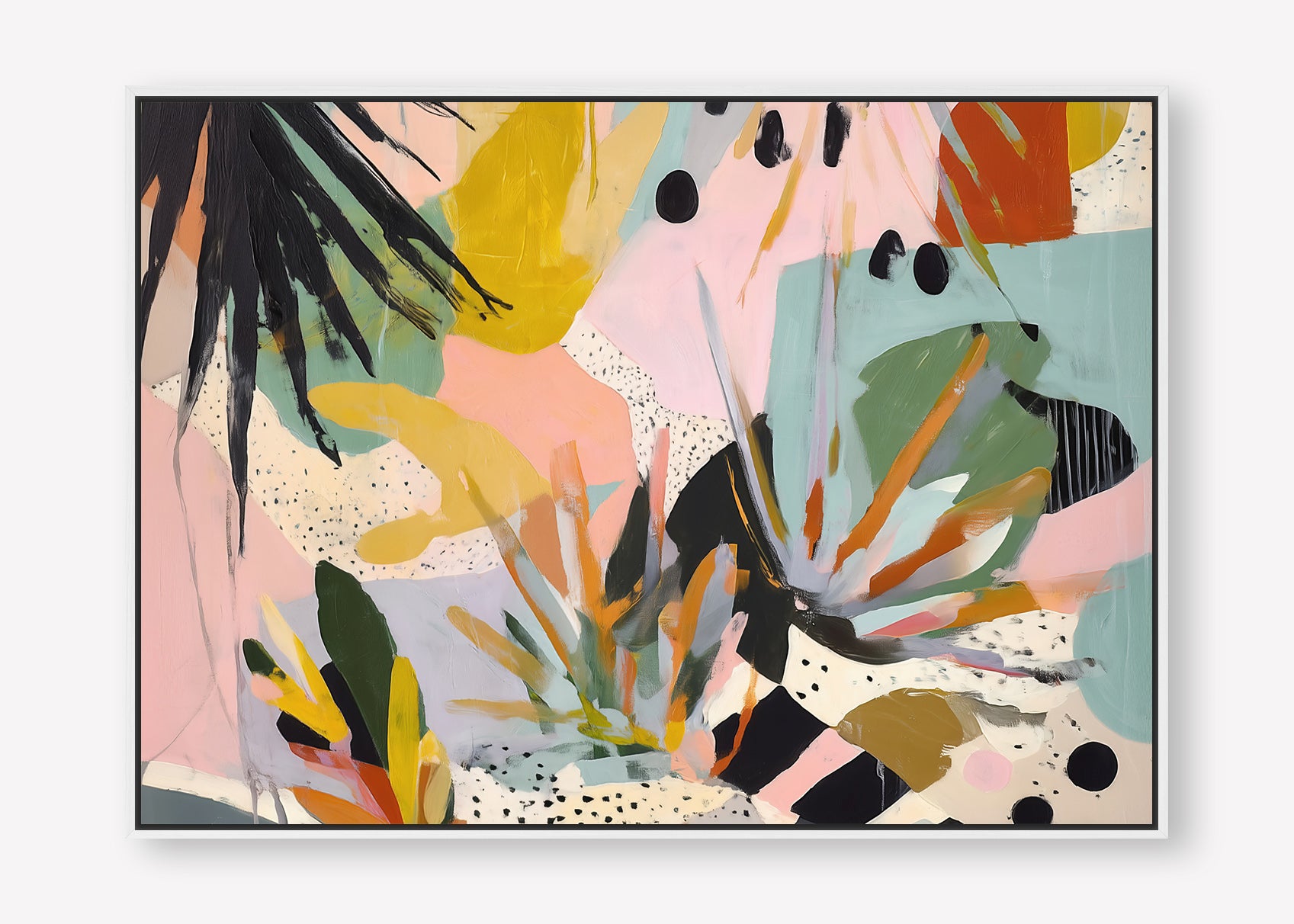 Pastel Pop (Landscape) - Canvas Box Framed White - SubTropic Art