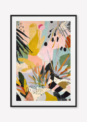 Pastel Pop (Portrait) - Print Framed with Border Black - SubTropic Art
