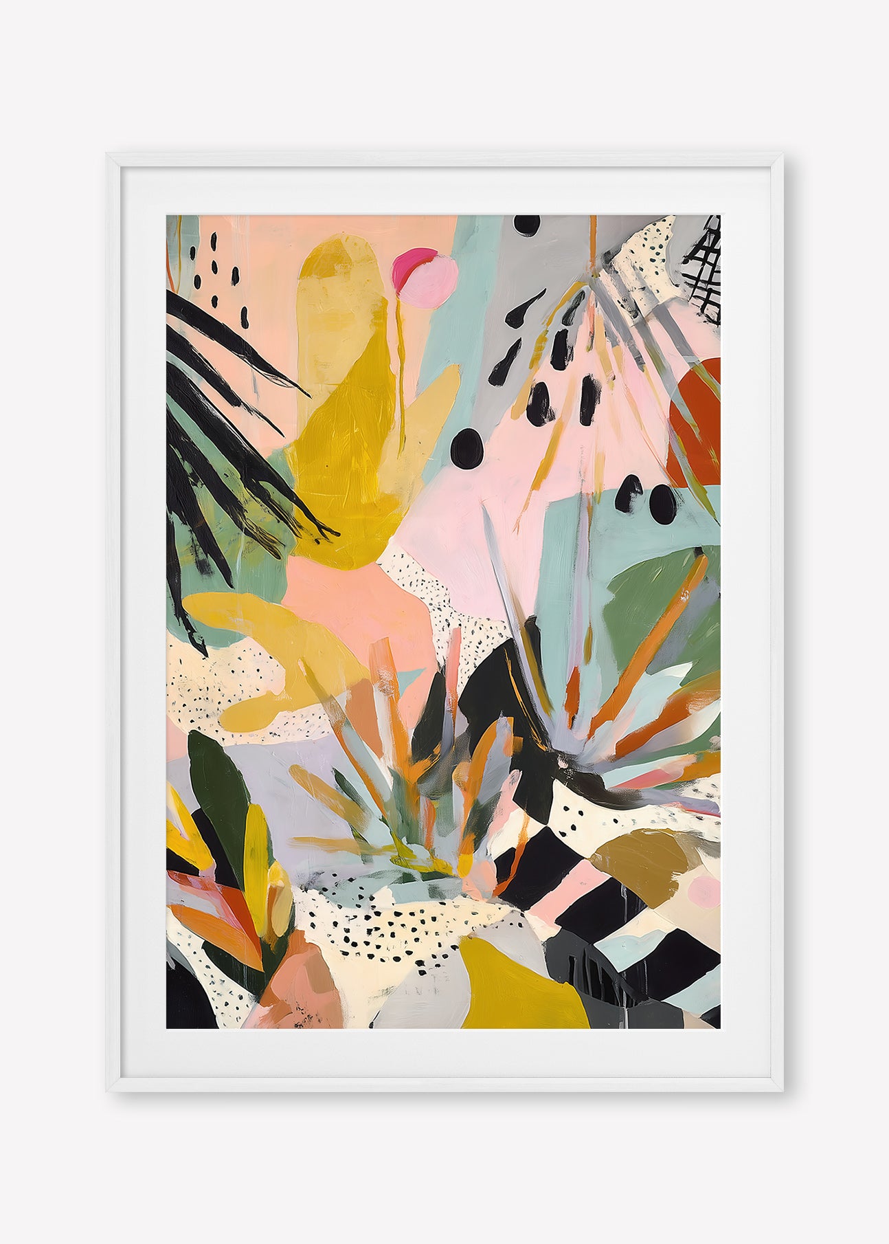 Pastel Pop (Portrait) - Print Framed with Border White - SubTropic Art