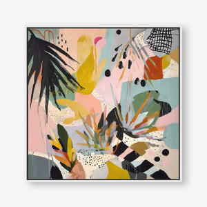 Pastel Pop (Square) - Canvas Box Framed White - SubTropic Art