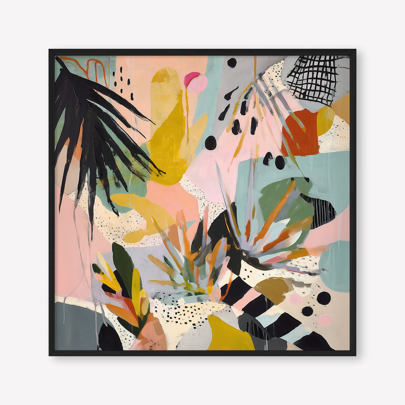 Pastel Pop (Square) - Print Framed Black - SubTropic Art