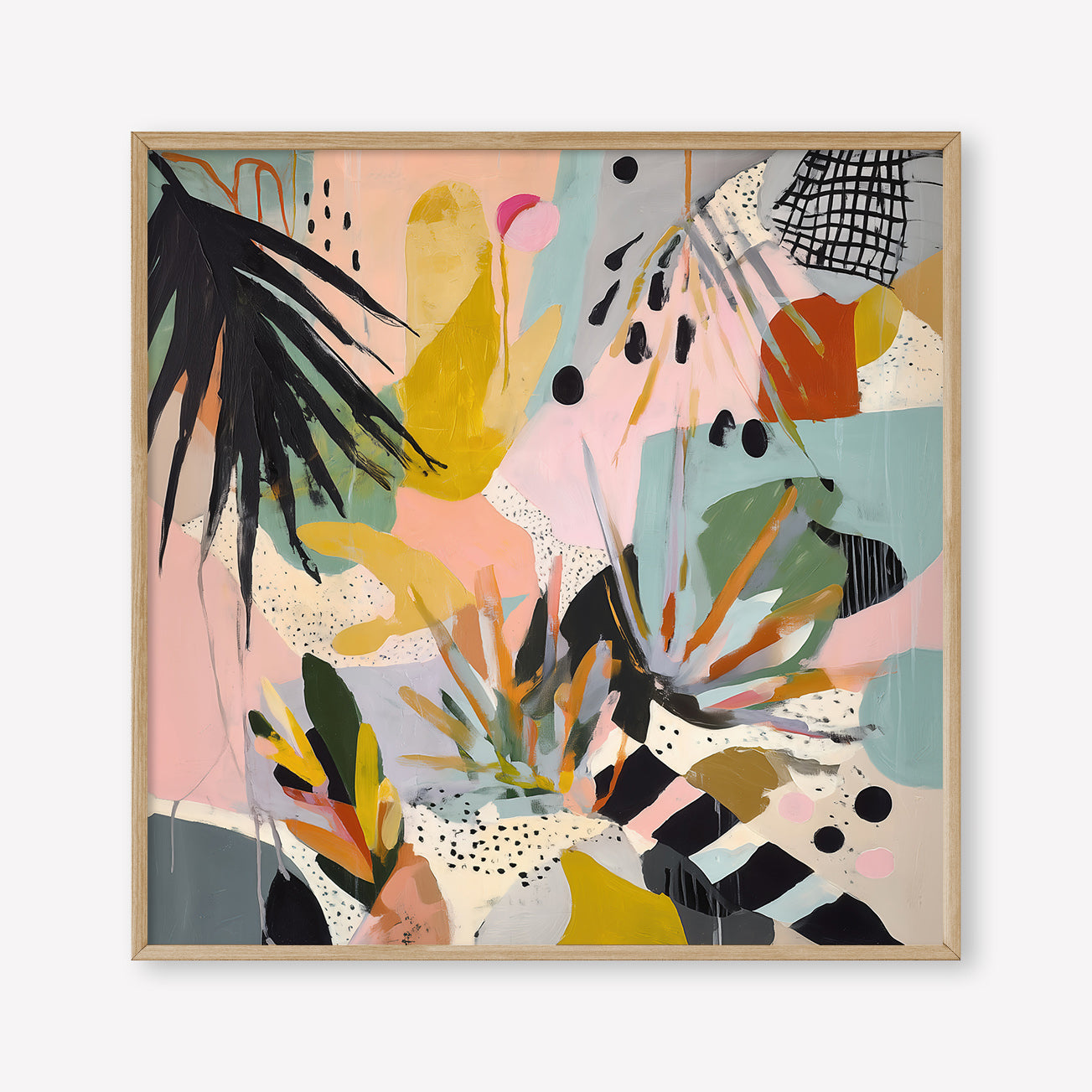 Pastel Pop (Square) - Print Framed Oak - SubTropic Art
