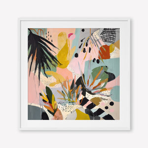 Pastel Pop (Square) - Print Framed with Border White - SubTropic Art