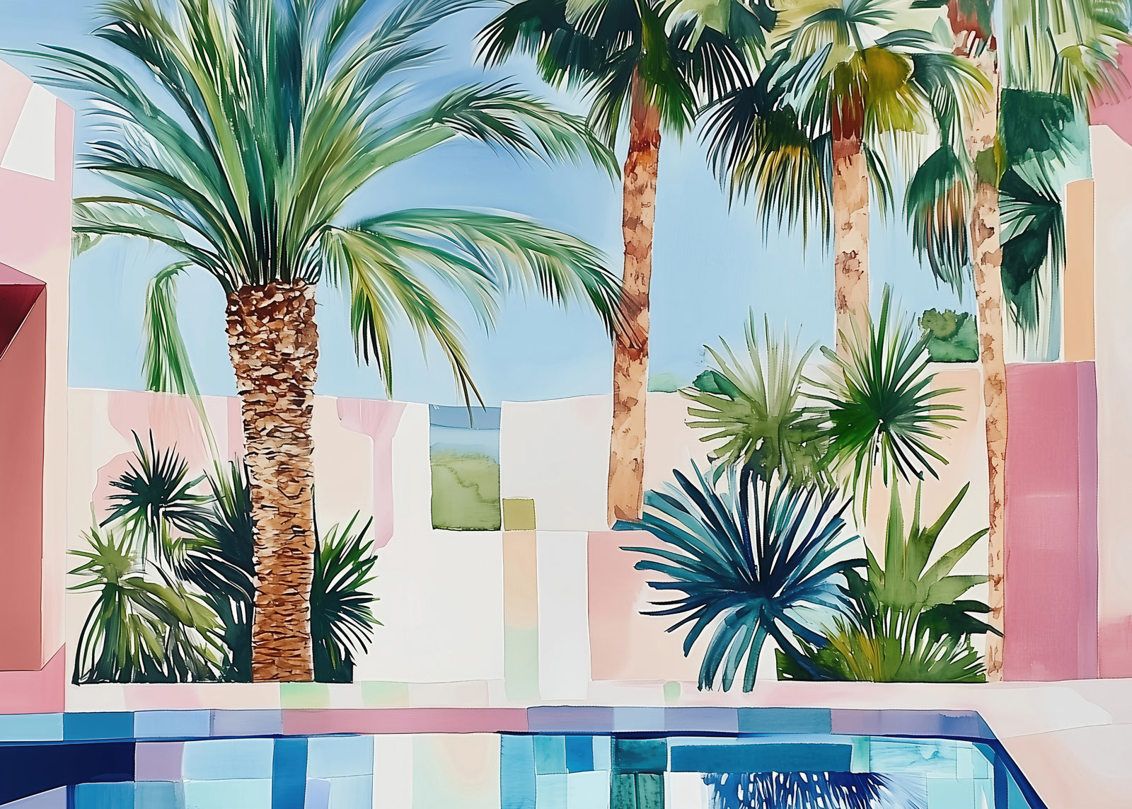 Poolside Serenity (Landscape)