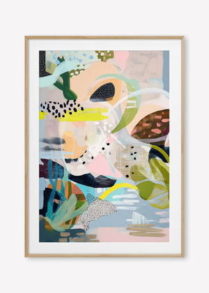 Submerged Tranquillity (Portrait) - Print Framed with Border Oak - SubTropic Art