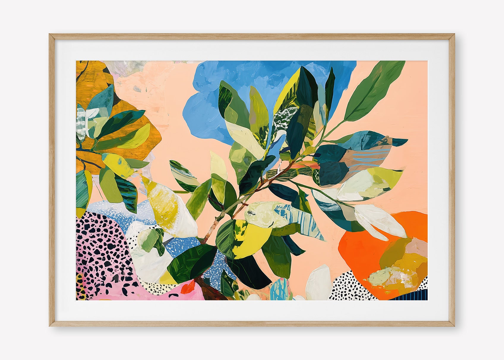 Sunset Espresso (Landscape) - Print Framed with Border Oak - SubTropic Art