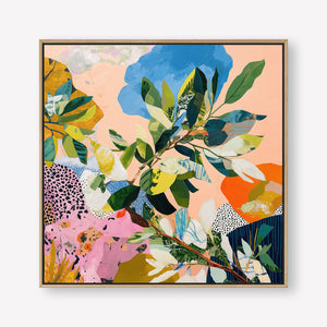 Sunset Espresso (Square) - Canvas Box Framed Oak - SubTropic Art