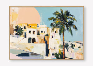 Sunset Shore (Landscape) - Canvas Box Framed Oak - SubTropic Art