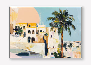 Sunset Shore (Landscape) - Canvas Box Framed White - SubTropic Art