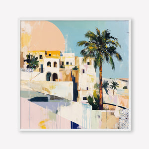 Sunset Shore (Square) - Print Framed White - SubTropic Art