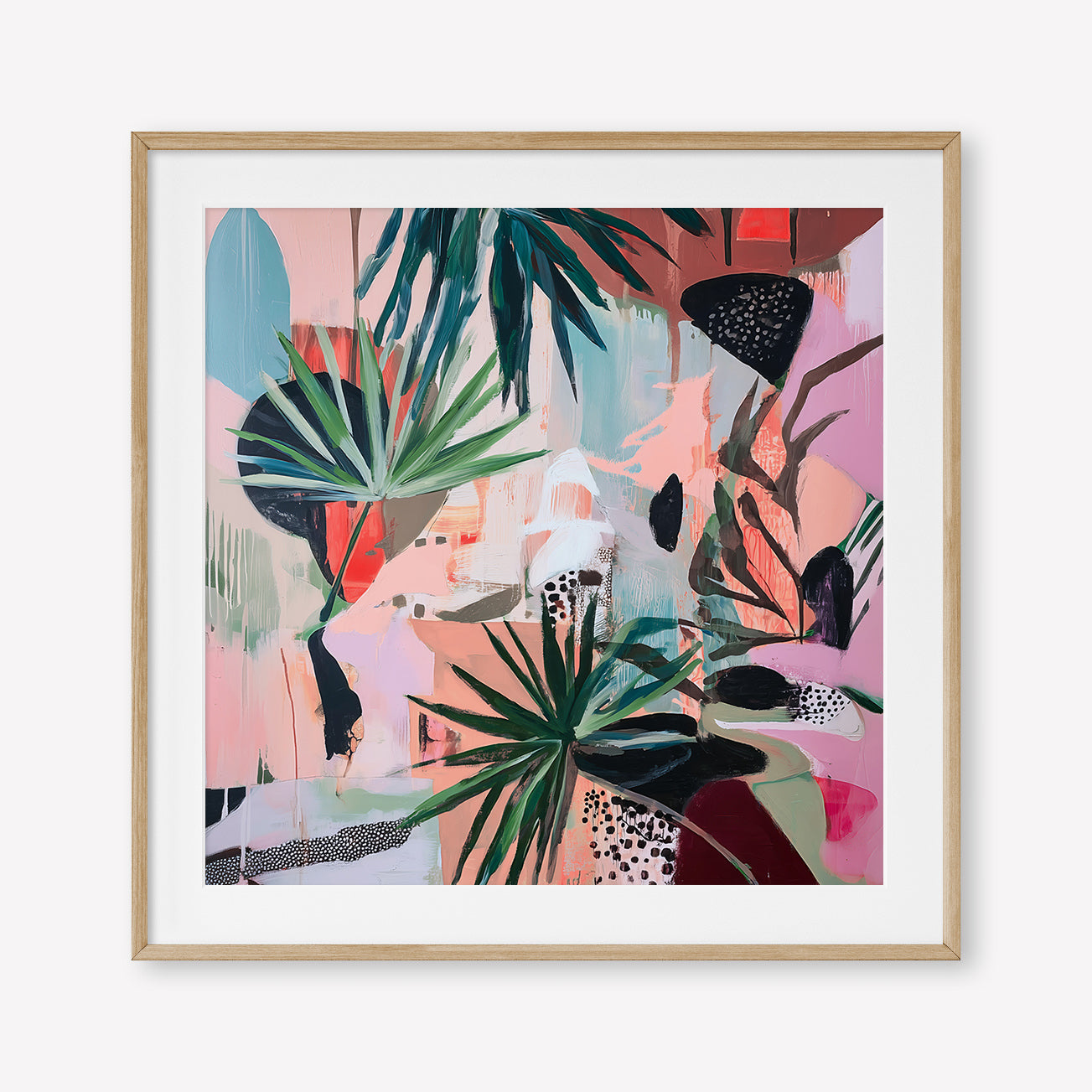 That's Vibey (Square) - Print Framed with Border Oak - SubTropic Art