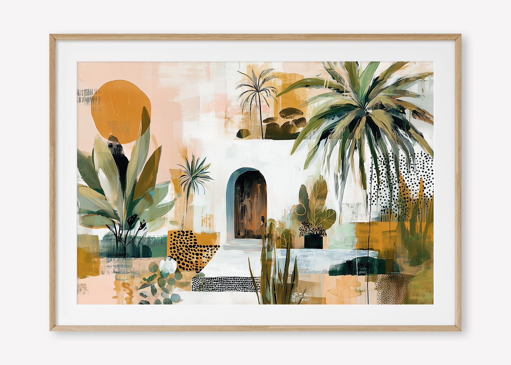 The Sanctuary (Landscape) - Print Framed with Border Oak - SubTropic Art