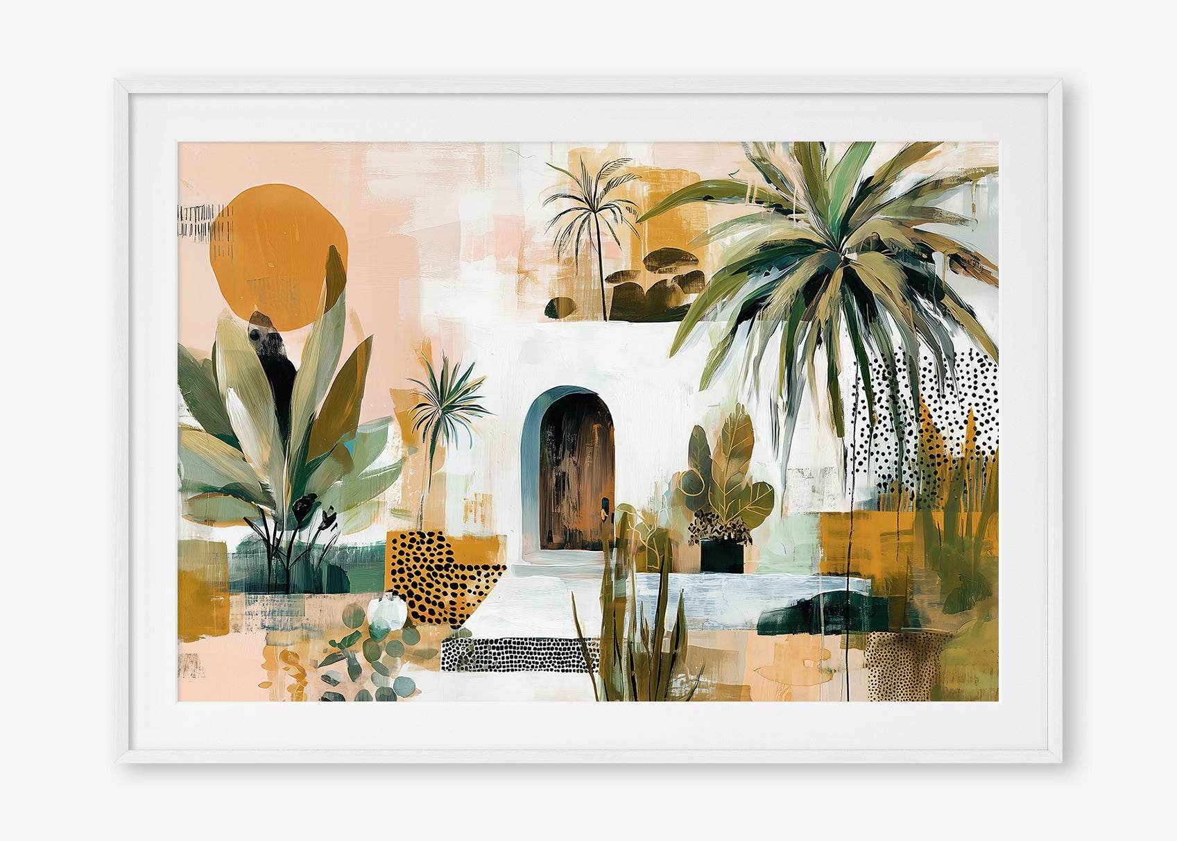 The Sanctuary (Landscape) - Print Framed with Border White - SubTropic Art