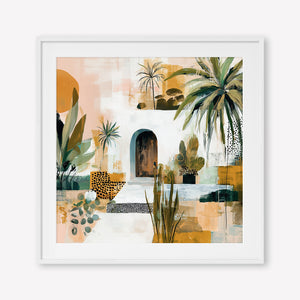 The Sanctuary (Square) - Print Framed with Border White - SubTropic Art